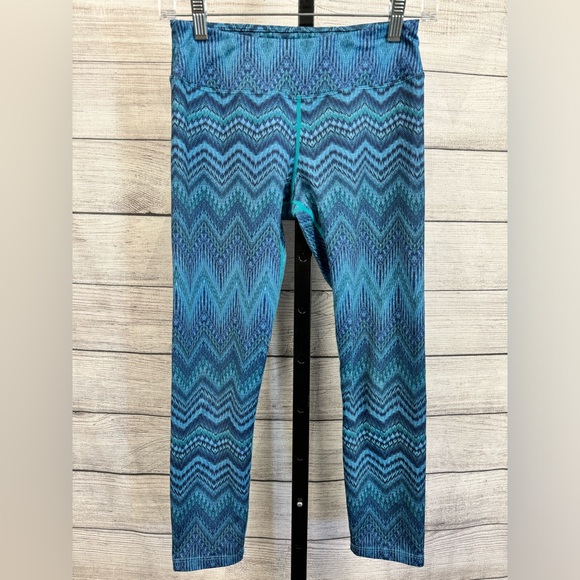PrAna Roxanne Capri Chevron Blue Leggings - Picture 2 of 5